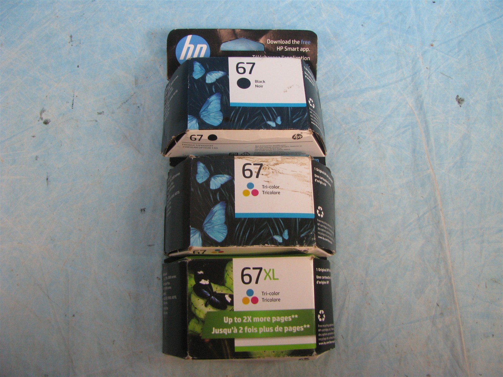 Bundle of 3 Epson 67 & 67XL – (1) 67 Black & Tri-color – (1) 67xl Tri-color NEW