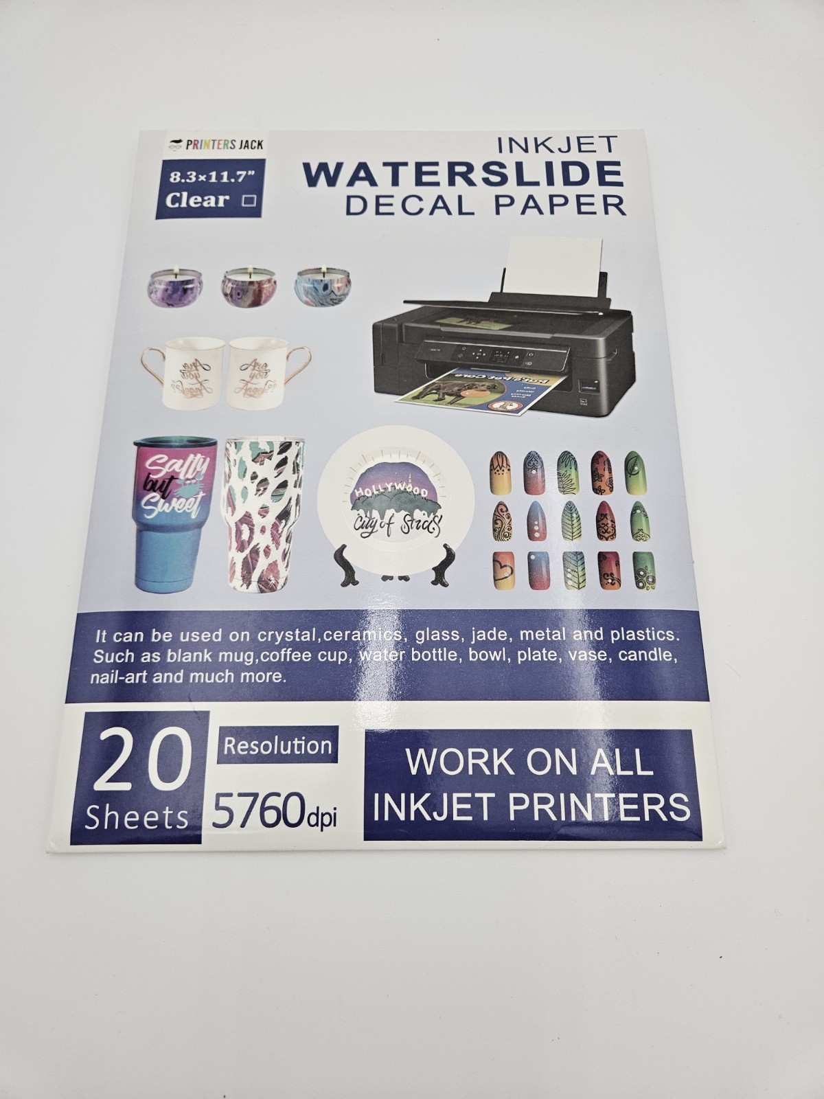 Printers Jack Clear Inkjet Waterslide Decal Paper, Open Box Includes 15 Sheets