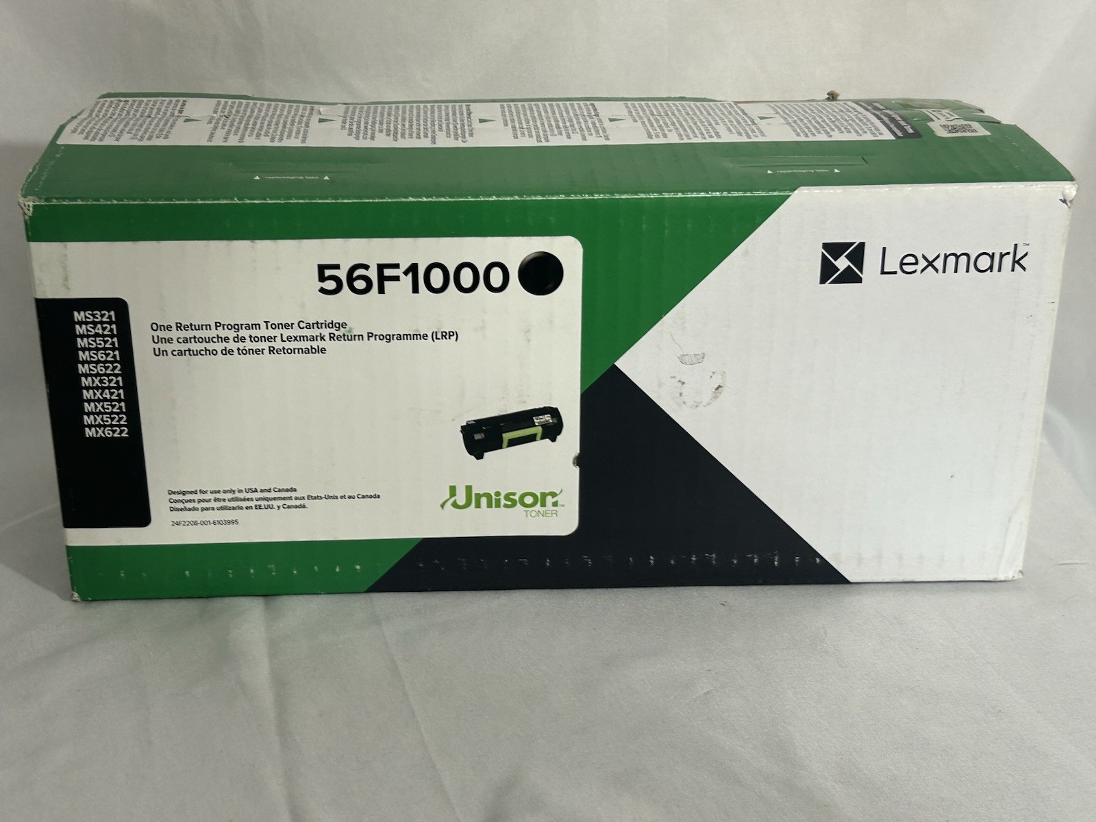 New Sealed Genuine Lexmark 56F1000 Black Return Program Toner Cartridge OEM