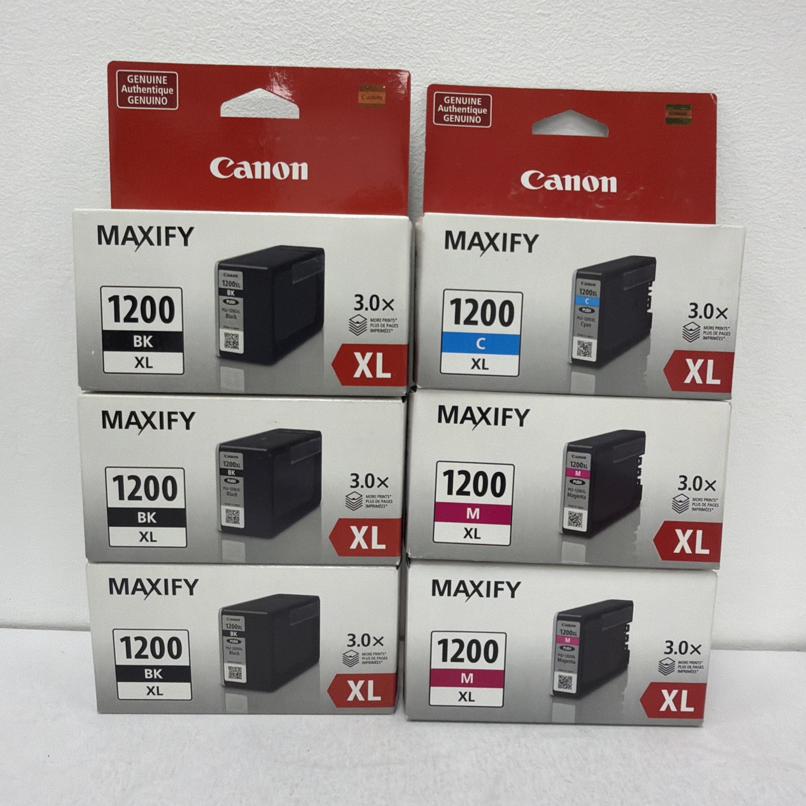 Canon MAXIFY PGI-1200 XL High-Yield Ink Cartridges – 6 PACK – Black/Magenta/Cyan