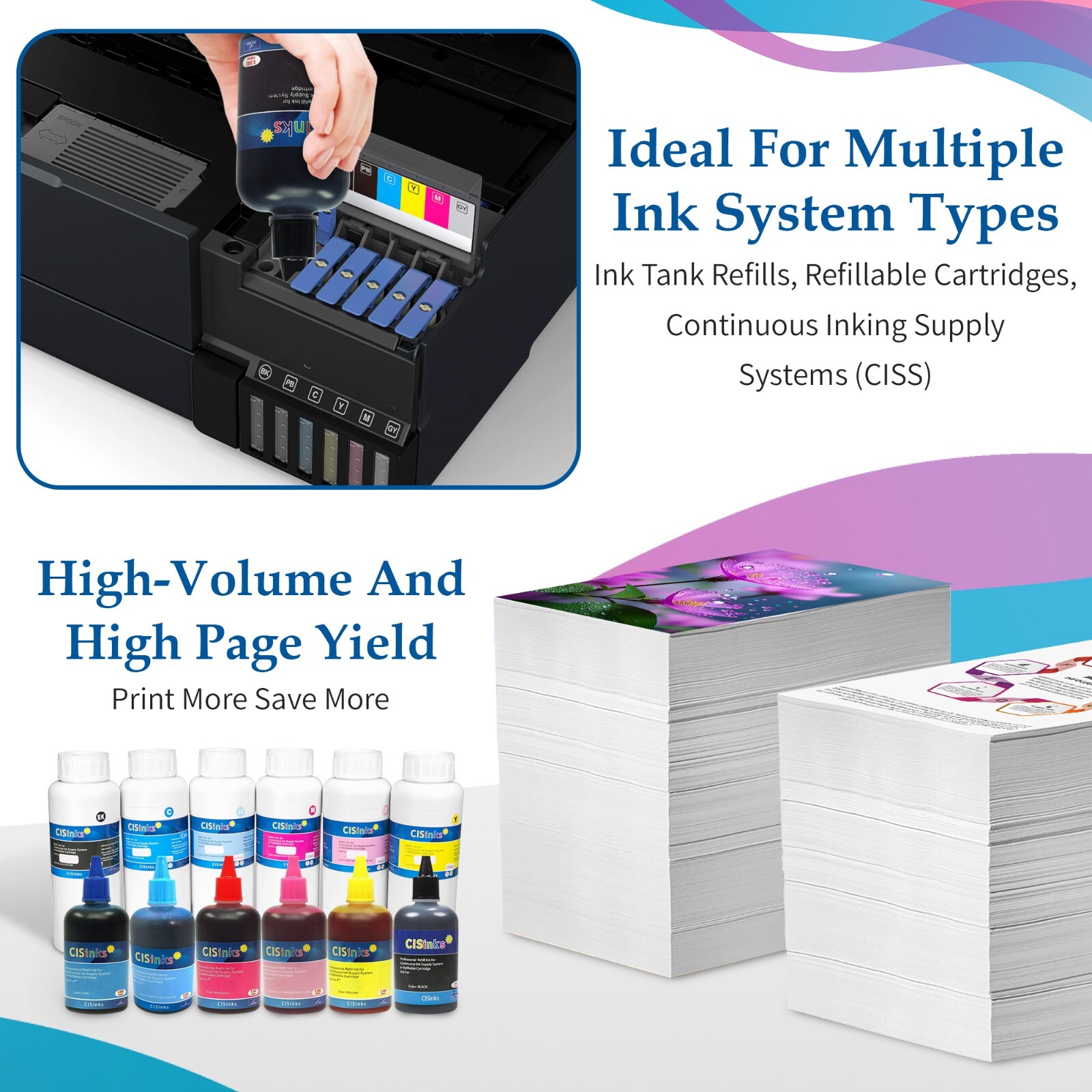 Refill Bulk Ink Set alternative for Stylus NX100 NX215 N10 N11CISS CIS