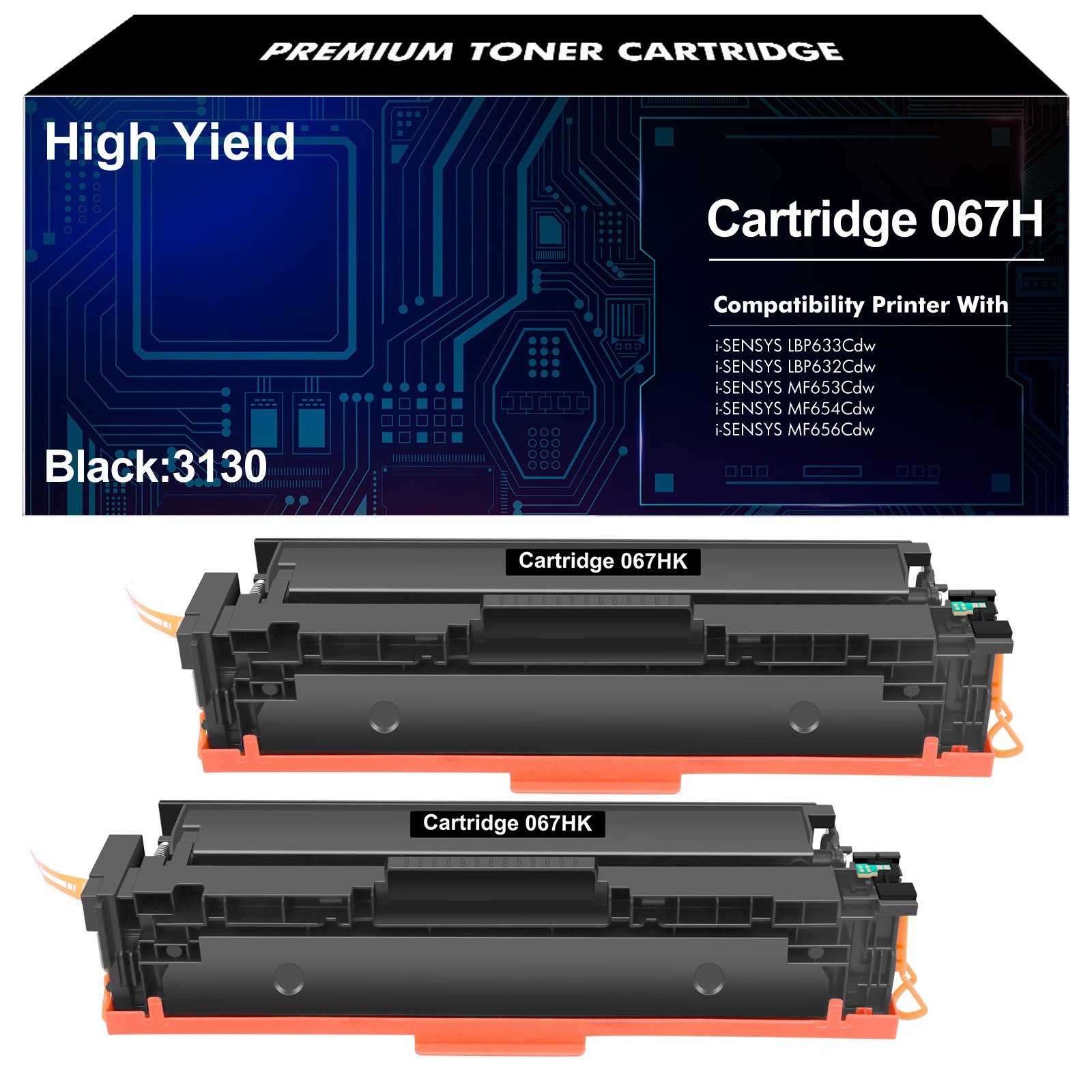 Toner Cartridge 067H Compatible For Canon 067 LBP633Cdw LBP632Cdw MF653Cdw Lot