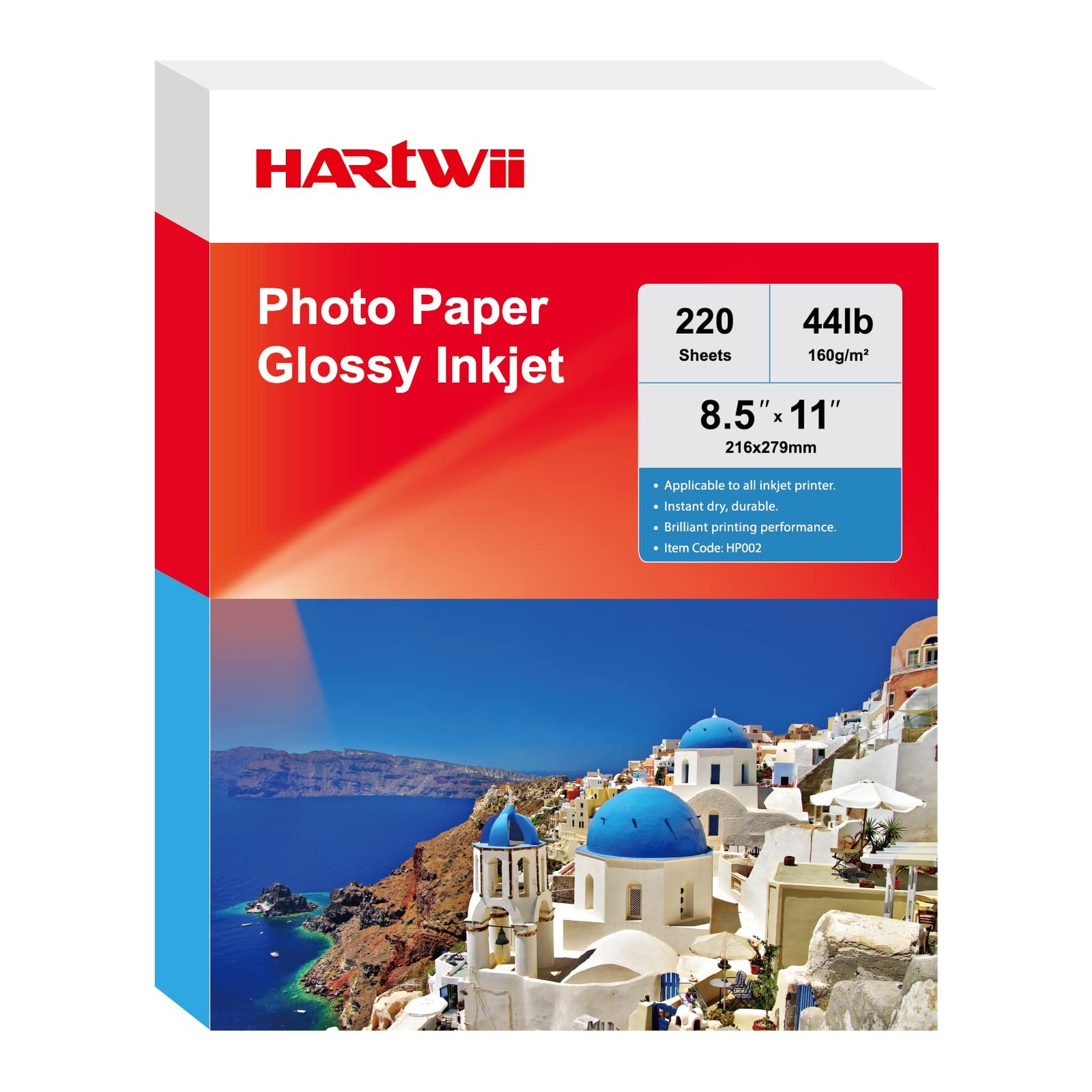 220 Sheets Photo Paper Glossy Inkjet 8.5×11 Inch 44lb 160gsm A4 Letter