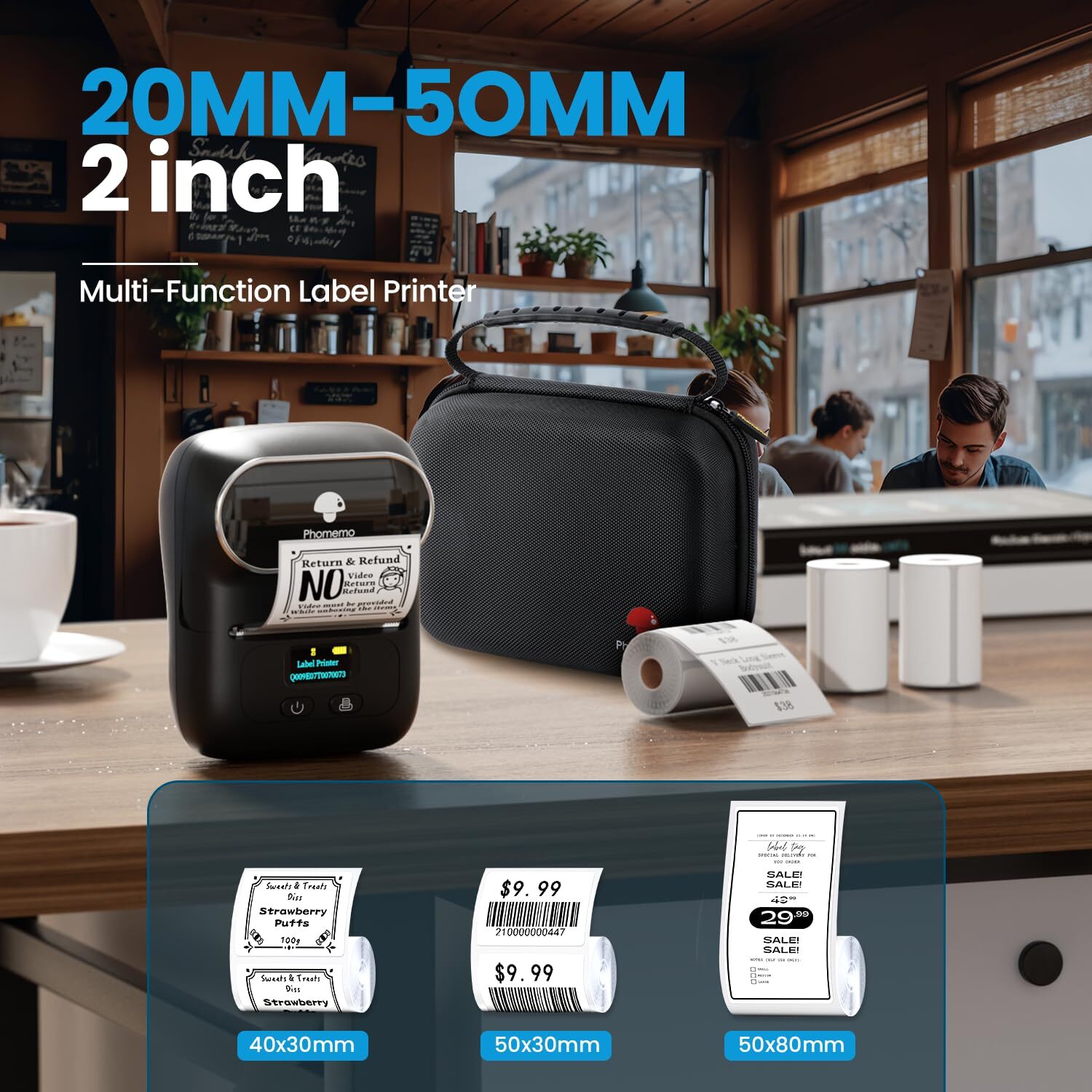 Phomemo M110 Label Maker Thermal Bluetooth Labeling Device Barcode Printer Lot