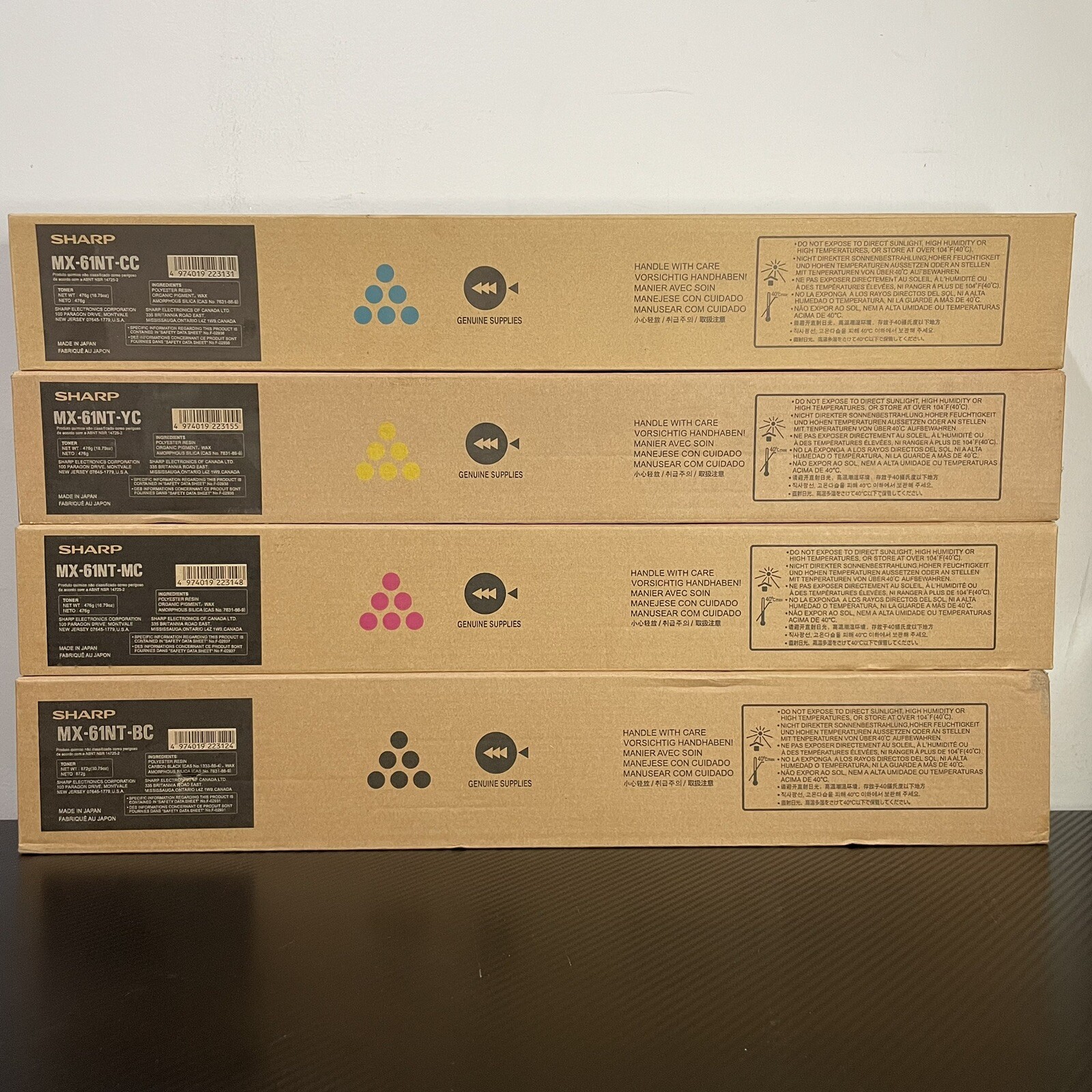 Sharp MX-61NT Set KYCM Toner Cartridge for MX-3071 MX-4051 MX-6071 NEW Contract
