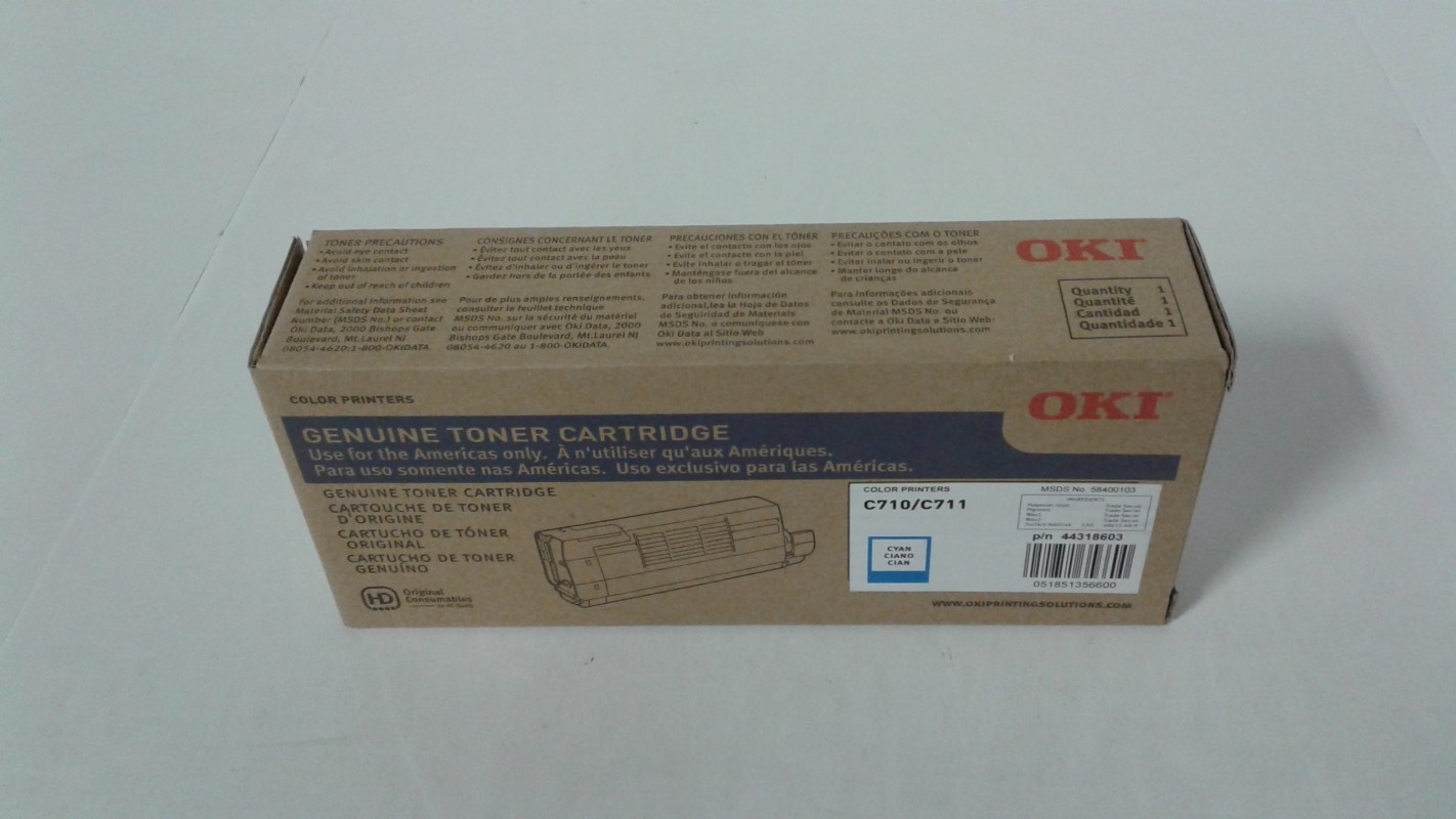Okidata Type C16 Toner Ctg 44318603, Cyan for Oki C711dn