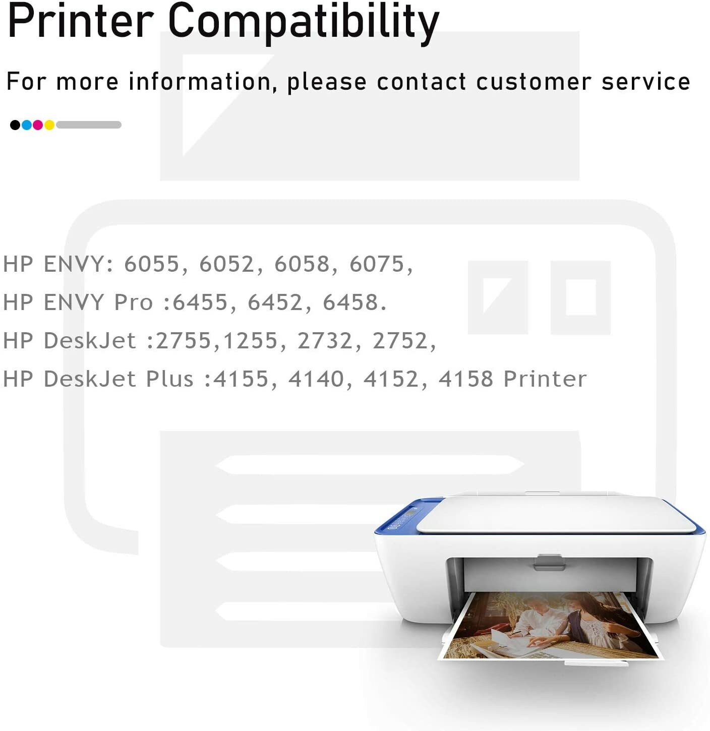 Combo Black & Color Ink Cartridge for HP 67 67XL DeskJet Plus 4140 4152 4155