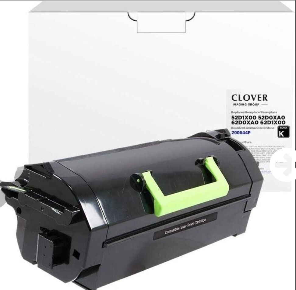 2Pack Clover CIG Extra High Yield Black Toner Cartridge for Lexmark Compatible