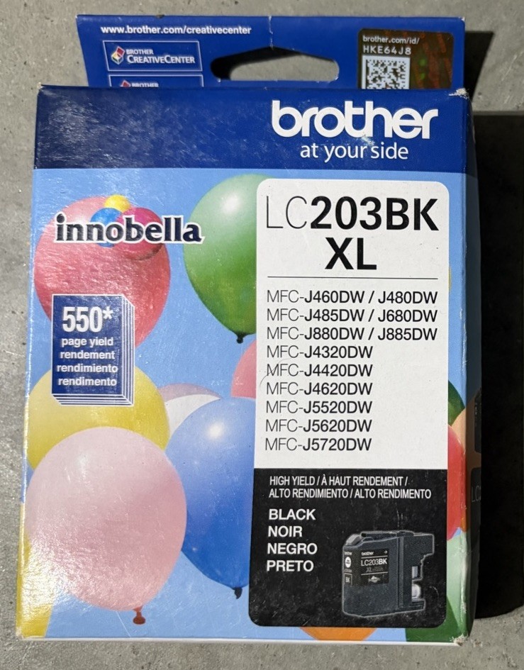 NEW Brother LC203BK XL Black Ink Cartridge Genuine OEM