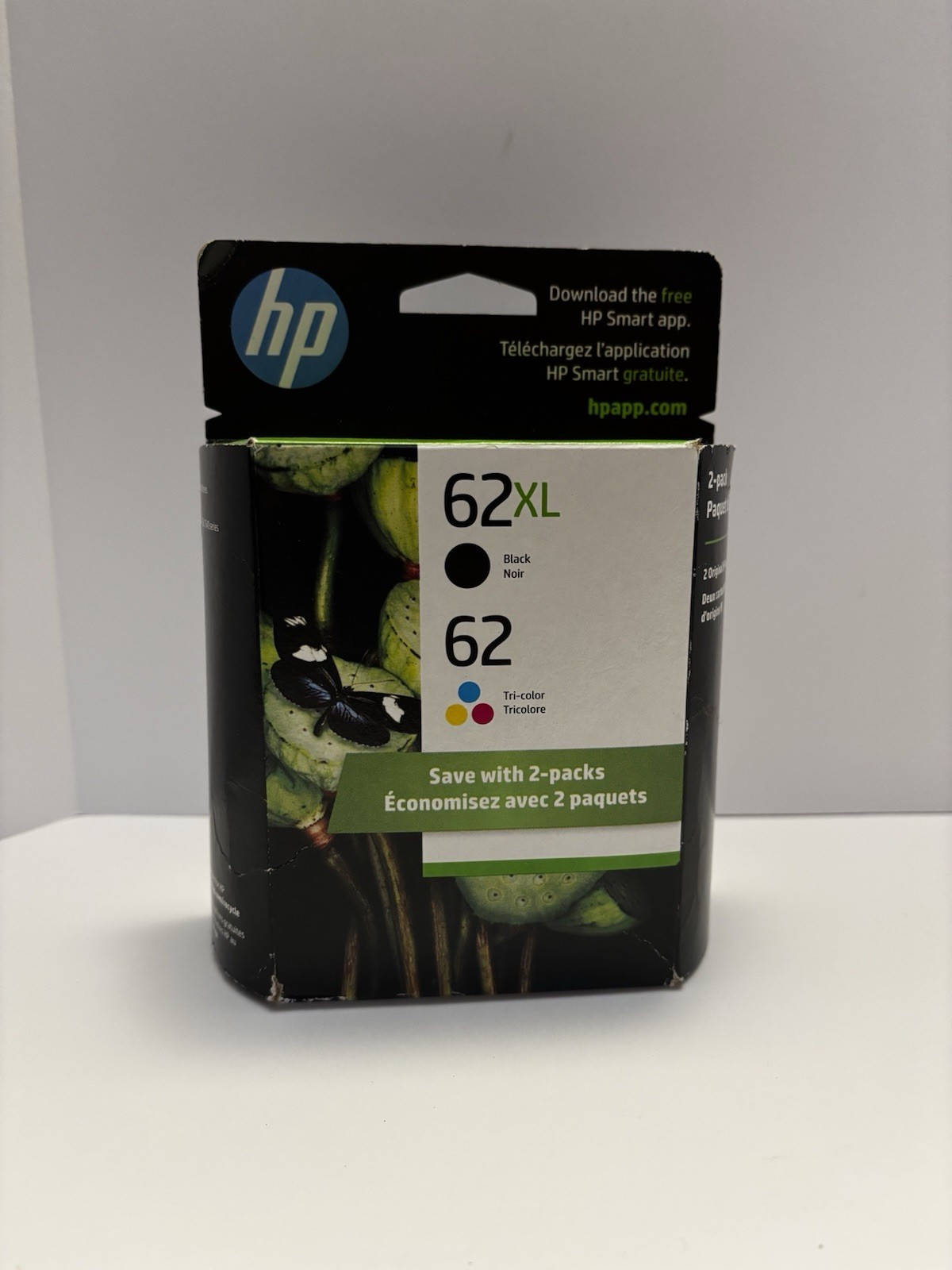 HP 62XL Black & 62 Color Ink Combo Pack Exp 01/2027 Brand New