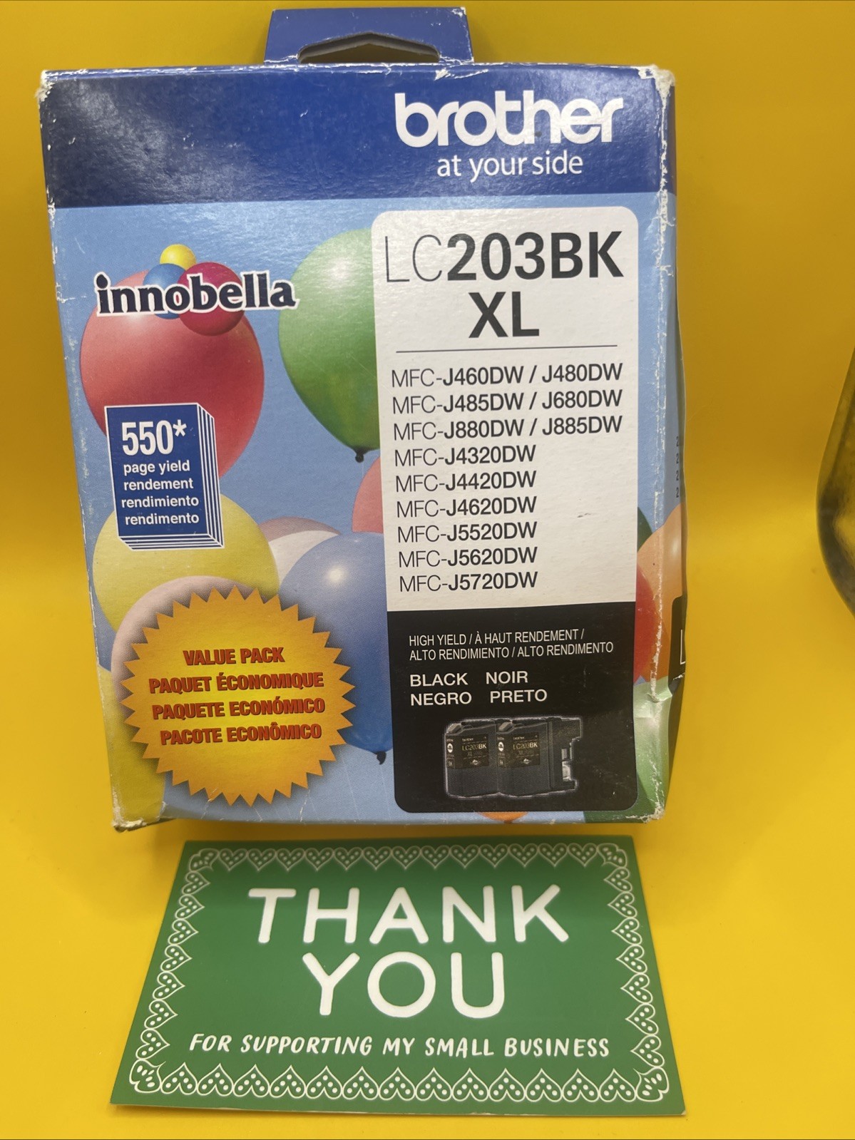 Brother Genuine LC203 XL Black Ink Cartridge, (LC203BK XL) EXP: 09/2023