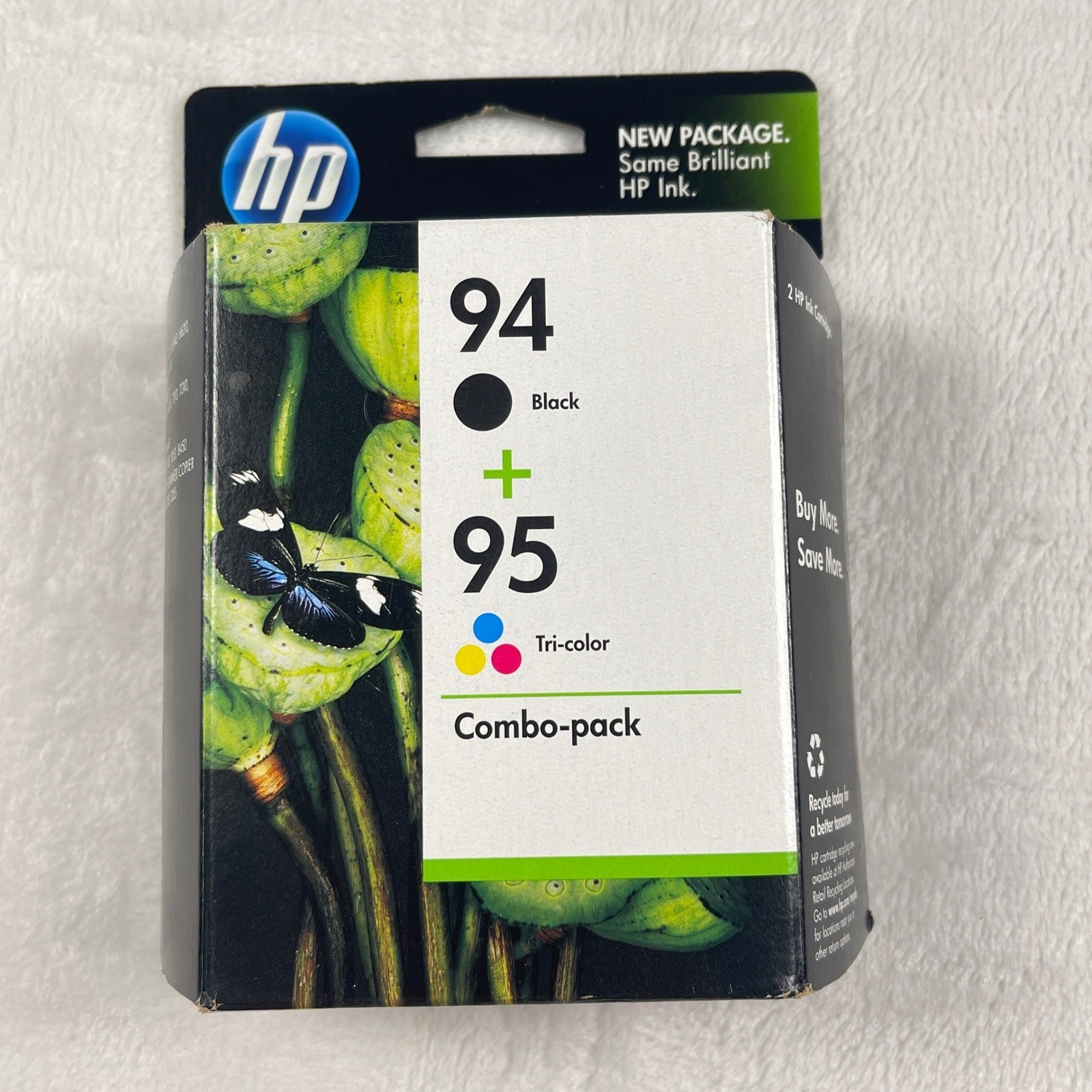 HP 94 Black + 95 Tri-color Ink Cartridge Combo Pack Vivera New Sealed Exp 7/2011