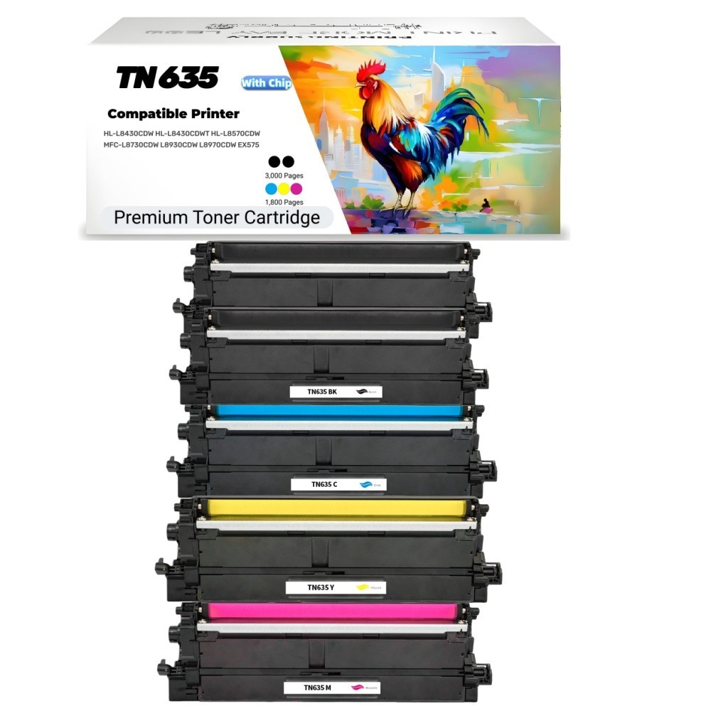 5PK TN635 Toner Cartridge For Brother HL-L8430 HL-8570 MFC-L8730 L8930 EX575