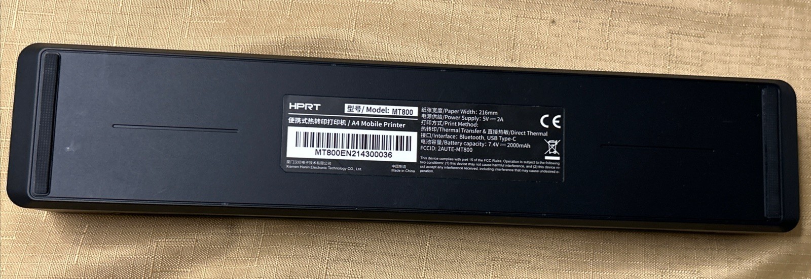HPRT A4 Portable Printer Bluetooth 8.5×11″ MT800: IOS, Android, Windows+2Ribbons