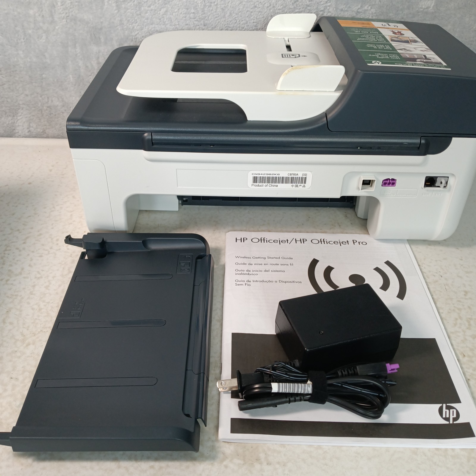 HP Officejet J4580 All-in-One Inkjet Print Copy Scan Fax w/ Cords, Manuals, Soft
