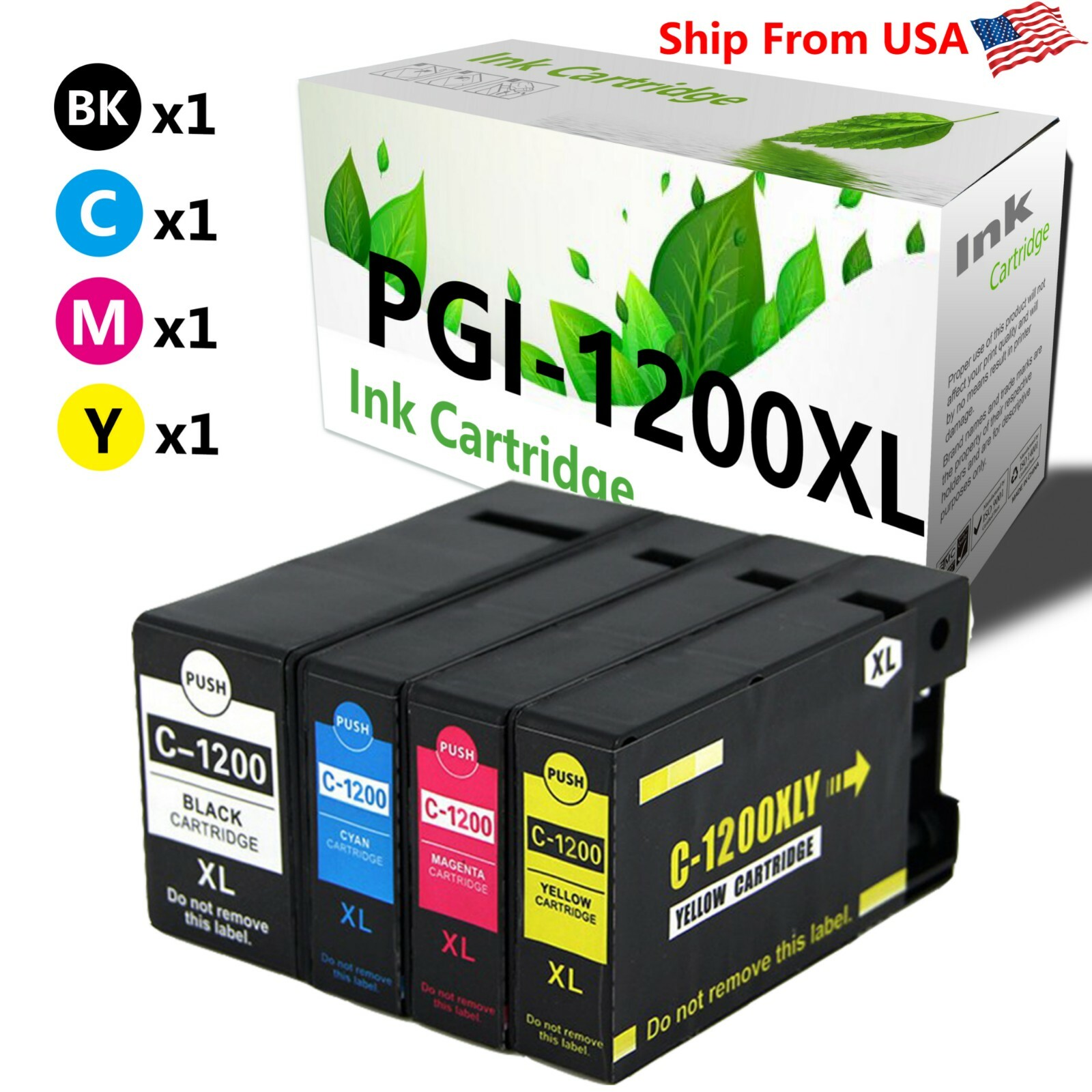 4Pack LOTS PGI-1200XL PGI1200 Ink Cartridge for MAXIFY MB2020 MB2720 Printer