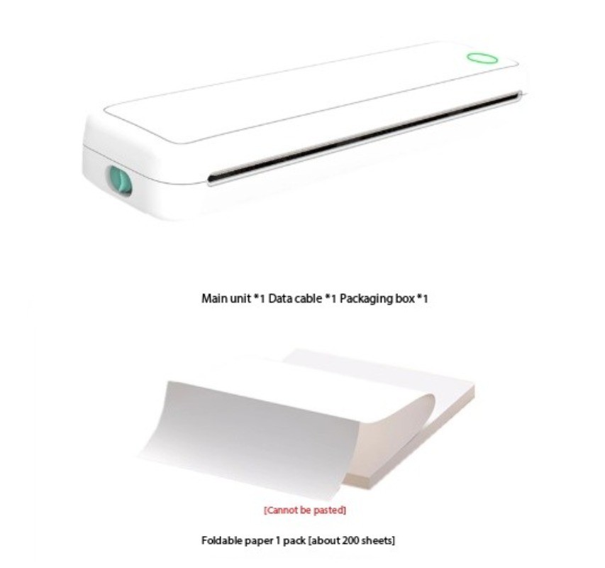 A4 Ultra-Clear Printer Mini Label Printer for Home Use Portable Rechargeable