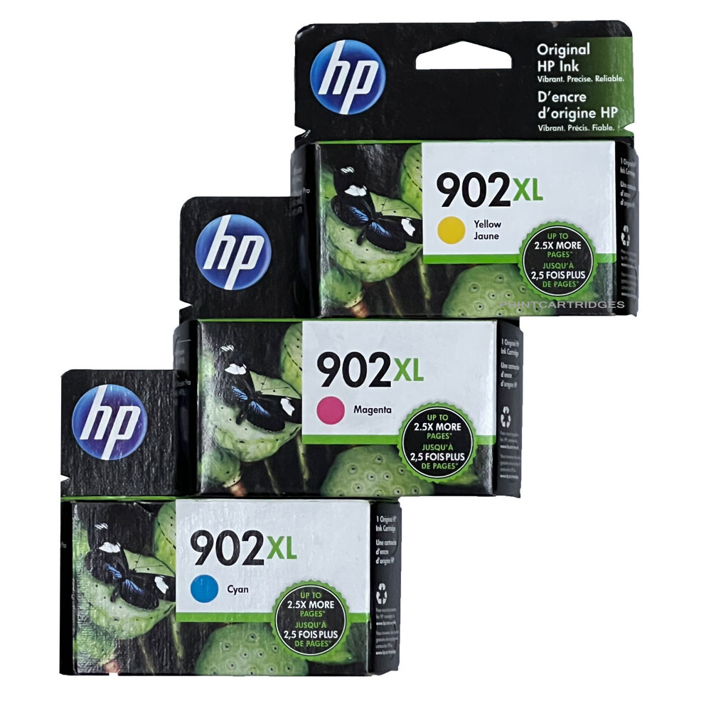 New Genuine HP 902XL Color 3PK Ink Cartridges OfficeJet Pro 6954 6968