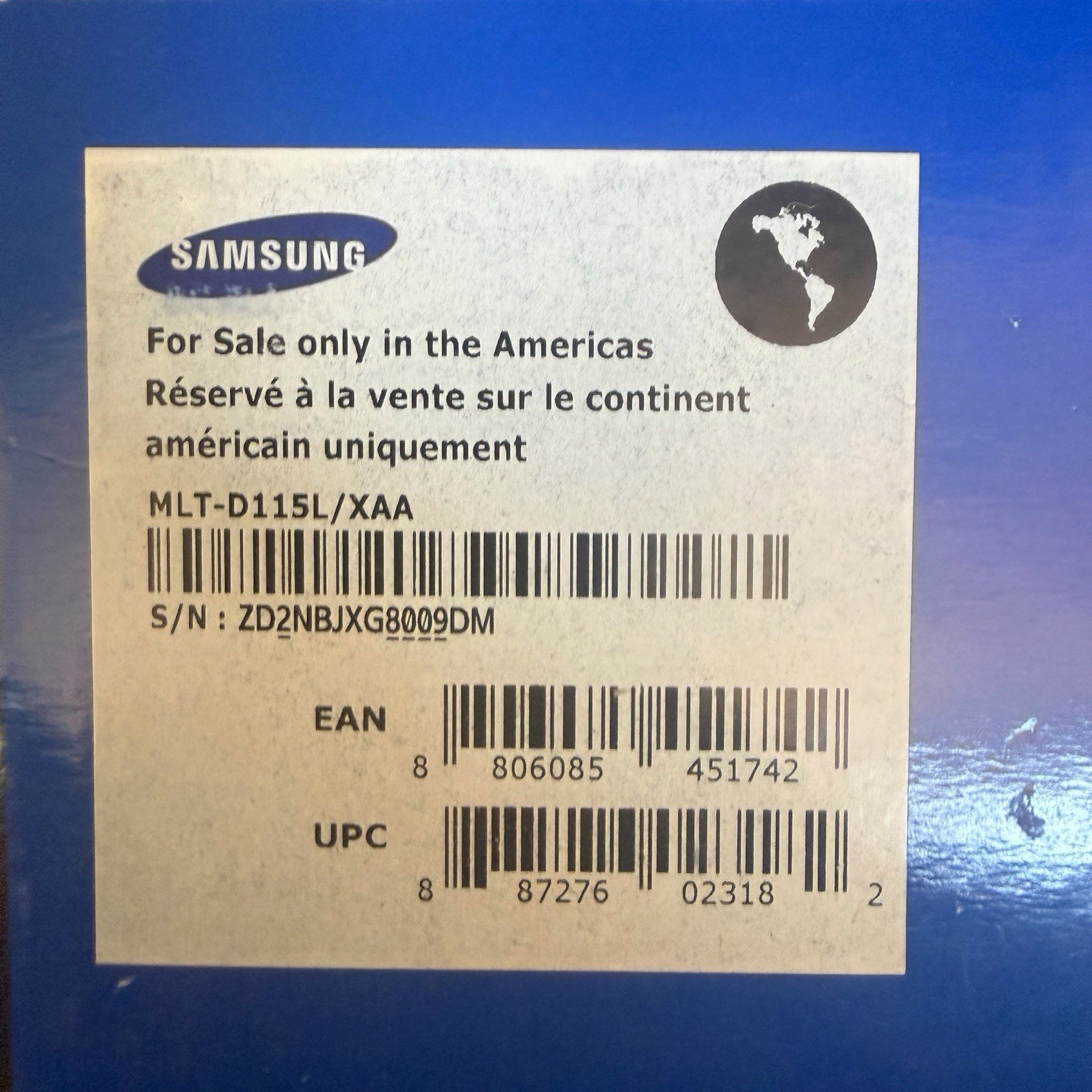 GENUINE SAMSUNG MLT-D115L BLACK TONER CARTRIDGE 115L M2620 M2820 M2830 SEALED