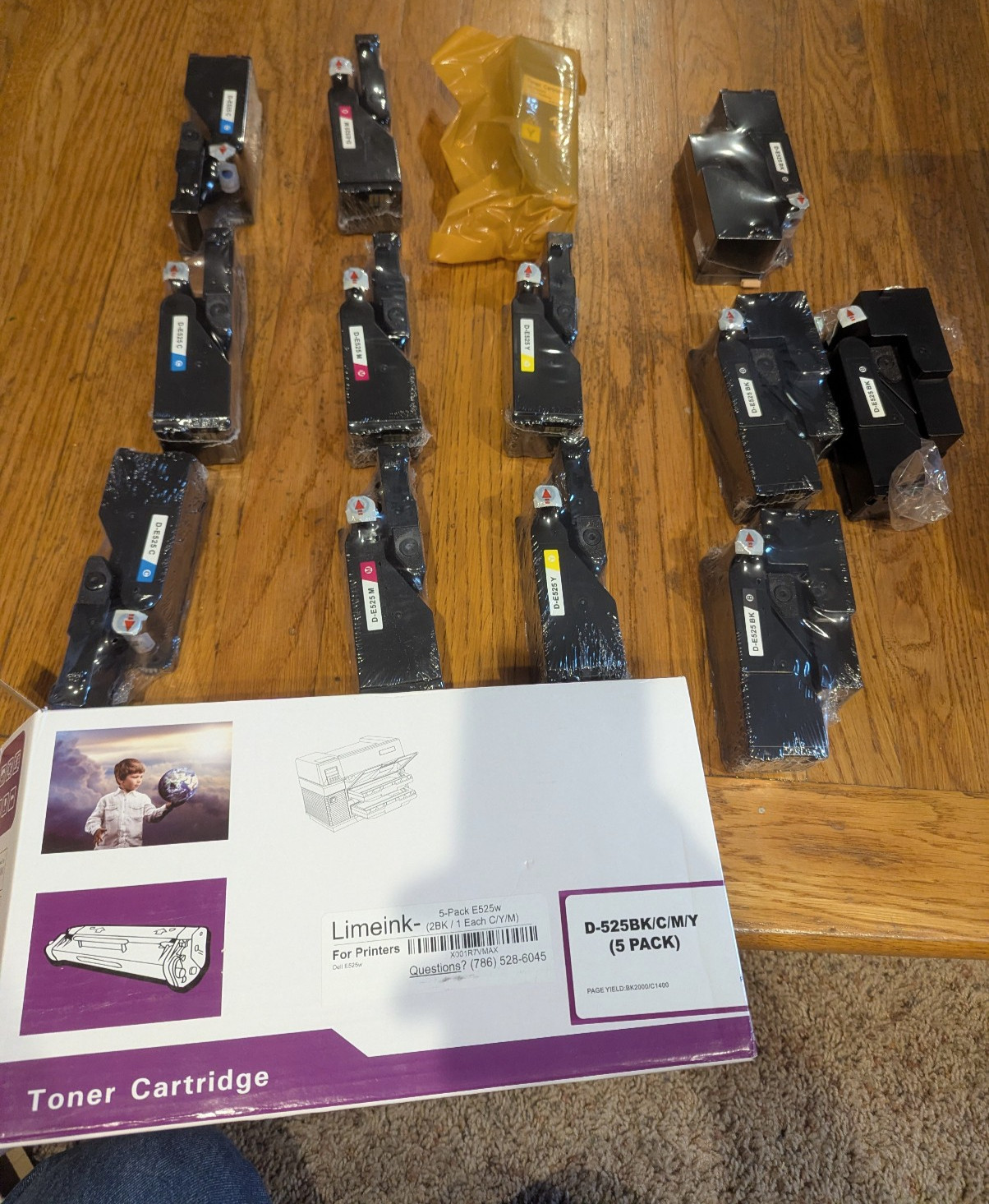 New Dell e525w Printer toner Generic cartridges, 3 sets= 12 total