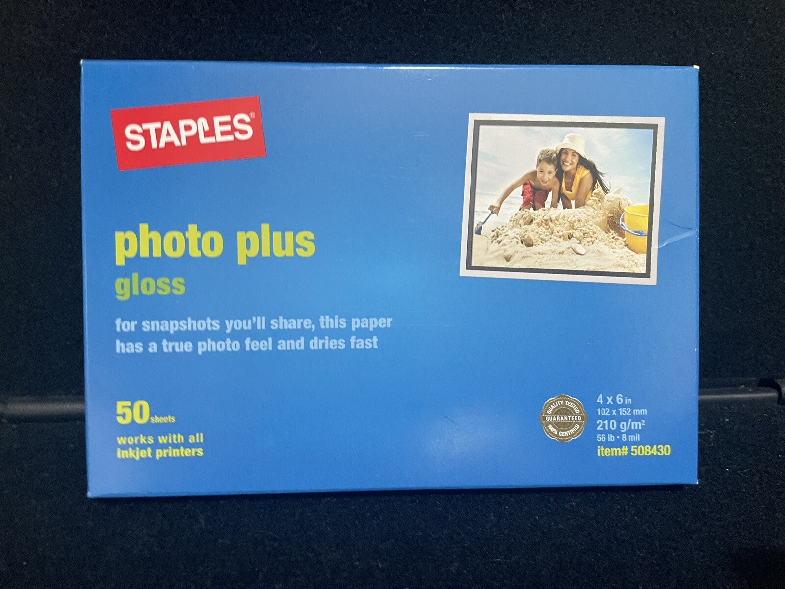 NEW Staples Photo Plus Gloss 4×6 8 mil Photo Paper 50 Sheet Box SEALED
