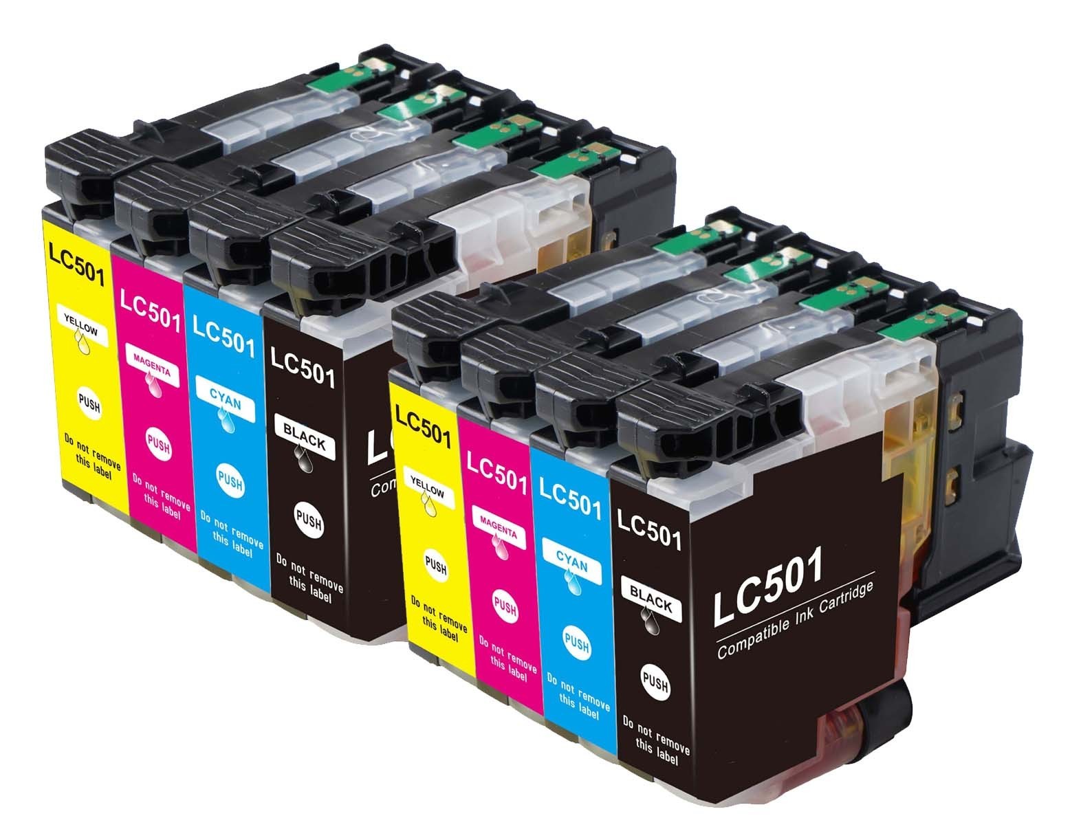 8PK Printer Ink w/ Chip for Brother LC501 MFC-J1260DW MFC-J1360DW MFC-J1410DW