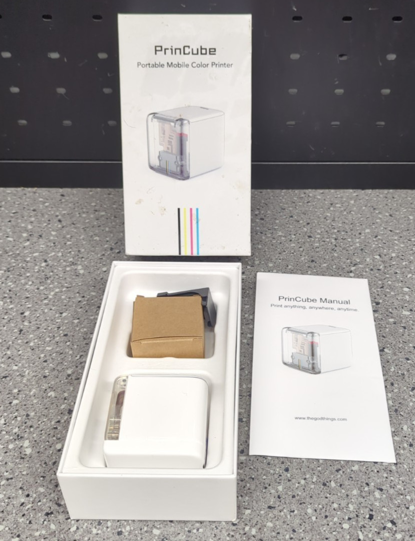 PrinCube Portable Mobile Color Printer USB-C Prints On Anything Used