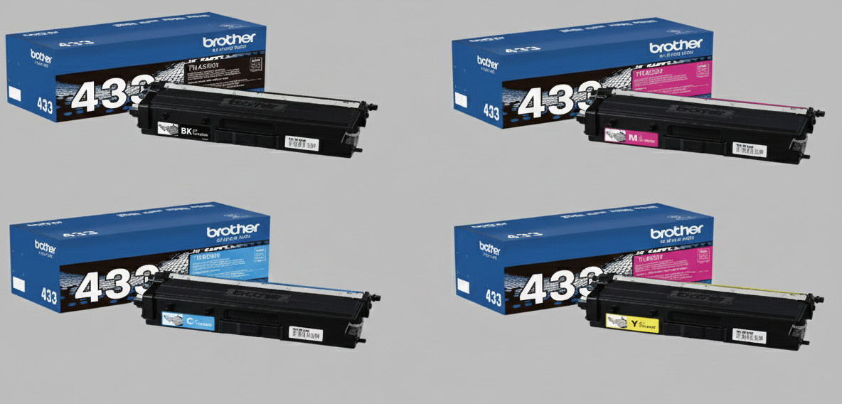 Brother TN433 CMYK 4 Color Toner Set Genuine OEM Sealed