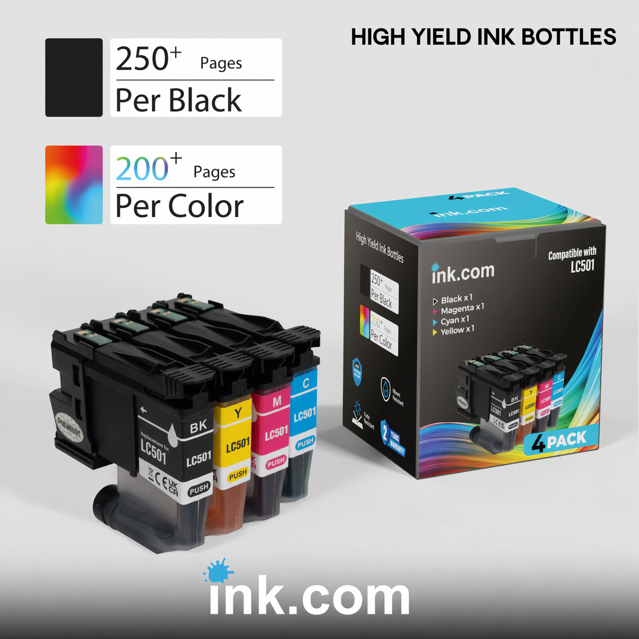 Ink .com LC501 Compatible Ink Cartridge for Brother MFC-J1260, J1360DW, J1410DW