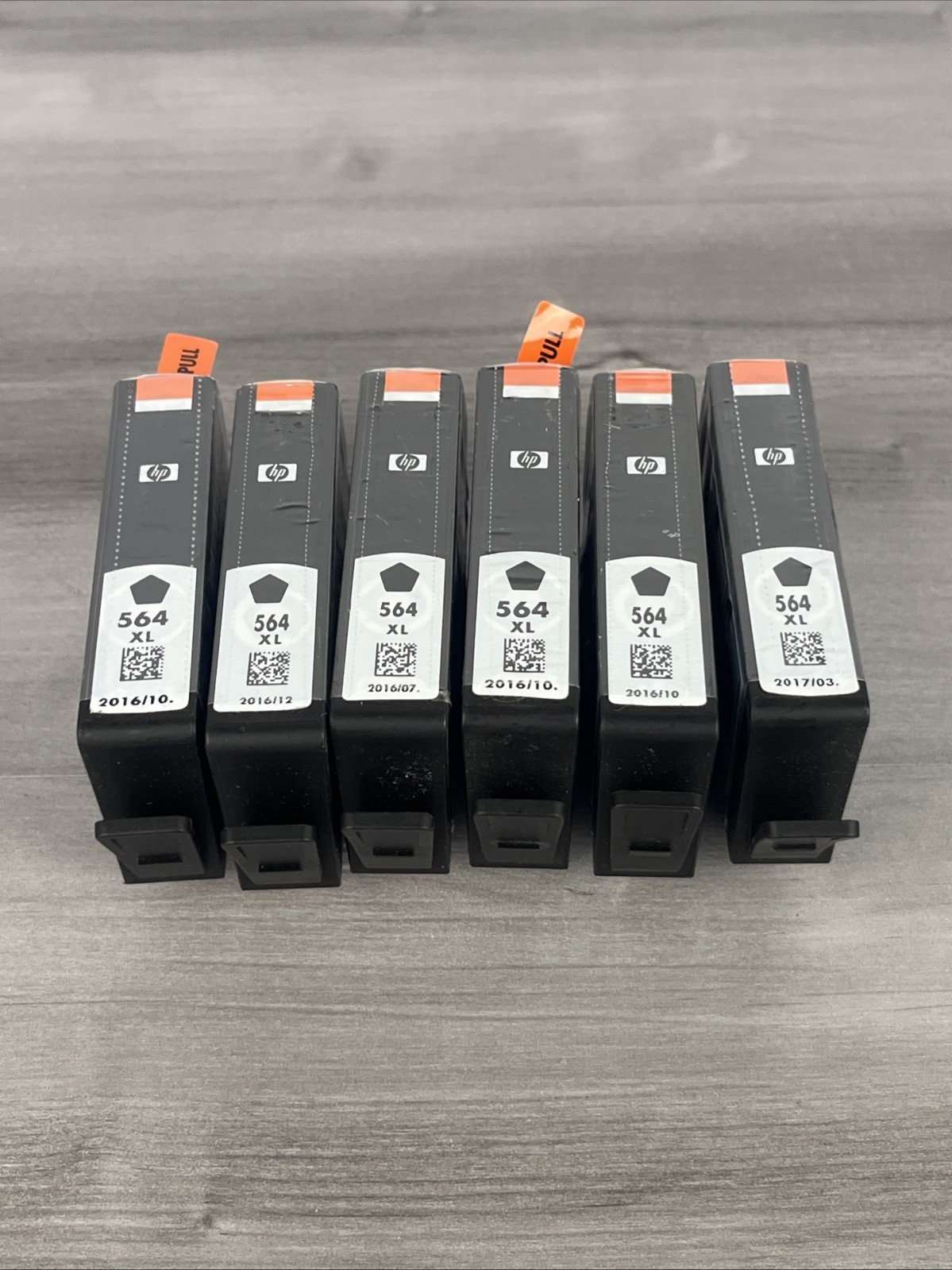 GENUINE NEW HP 564XL (CN684WN) Black Ink Cartridge Lot of 6 Exp 2016-2017