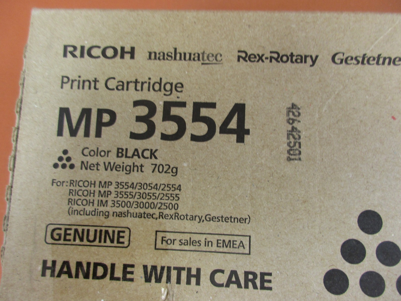 Original Ricoh MP 3554 BK original packaging