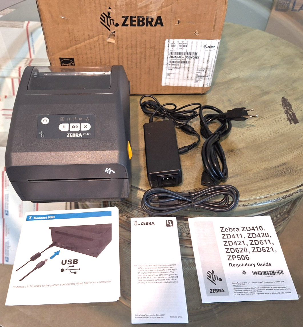 Zebra ZD421 Direct Thermal Label Printer USB 203 DPI (ZD4A042-D01M00EZ)