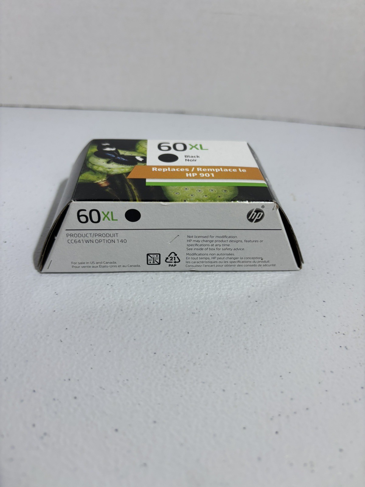 HP 60XL Black Ink Cartridge CC641WN High Yield Genuine OEM Sealed Expired 07/24