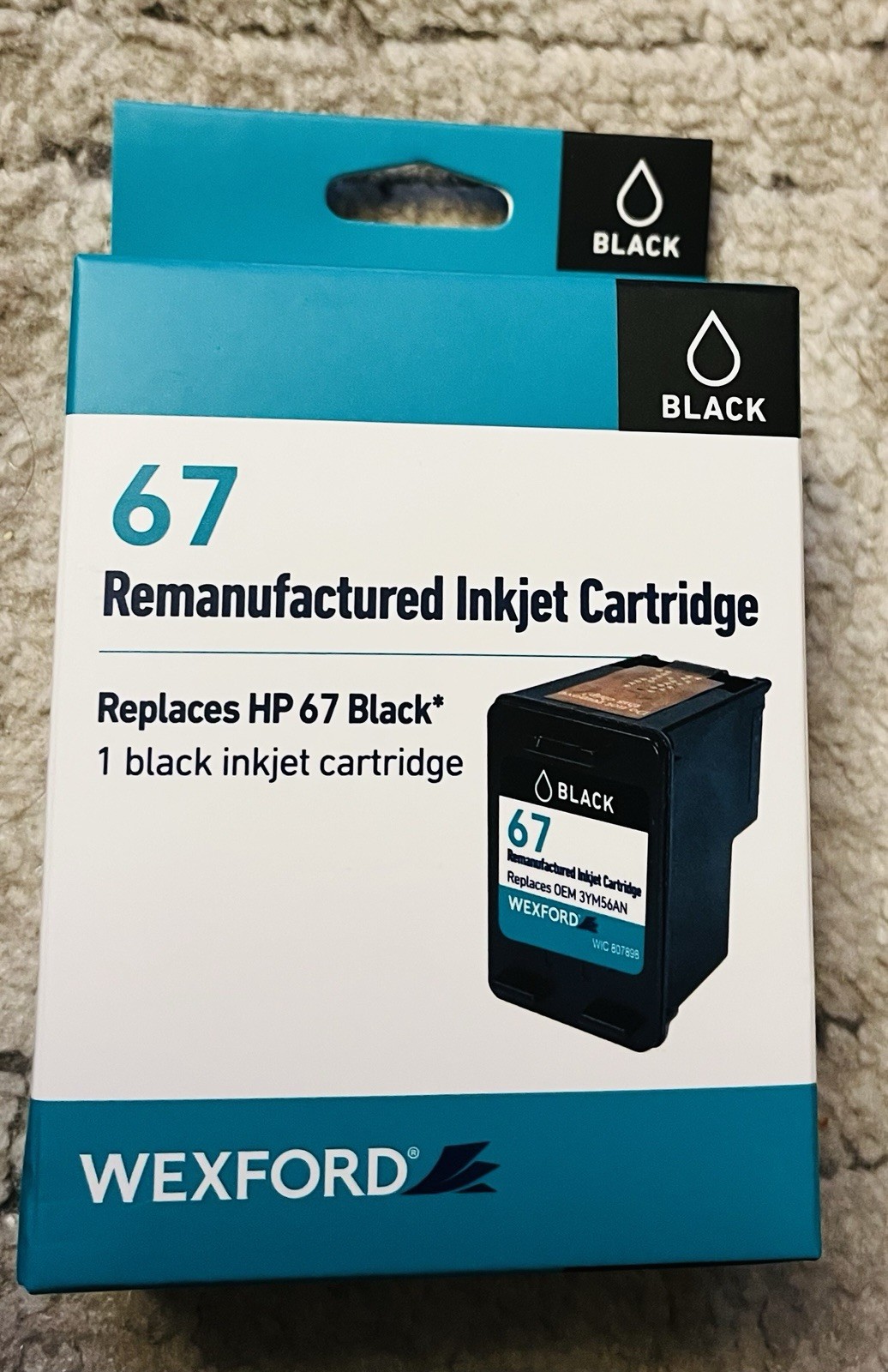 HP #67 Wexford Black Ink Cartridge Replaces OEM 3YM56AN Sealed-New