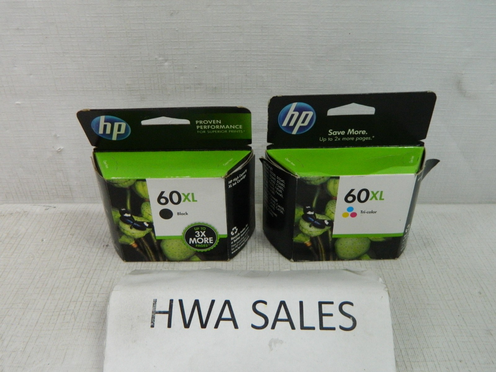 2 Genuine HP 60XL CC641WN CC644WN Black & Color Ink Cartridges 2012-2014 SEALED