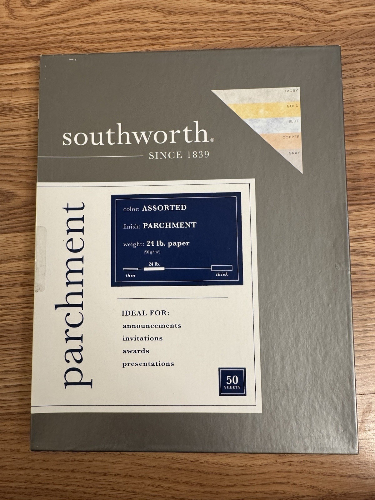 Southworth Parchment Paper, 8.5″ x 11″, 24 lb/90 GSM 40 Sheets