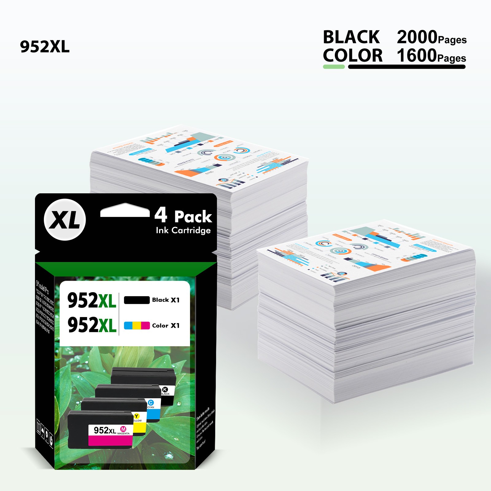 4pk 952XL 952 XL Ink Cartridges For HP OfficeJet Pro8710 7740 8720 8715 8703