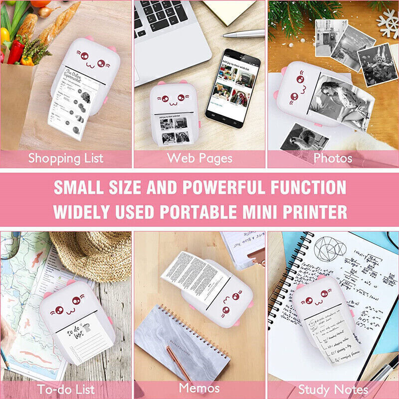 Portable Mini Thermal Printer Pocket Photo Printer Wireless Bluetooth Printing