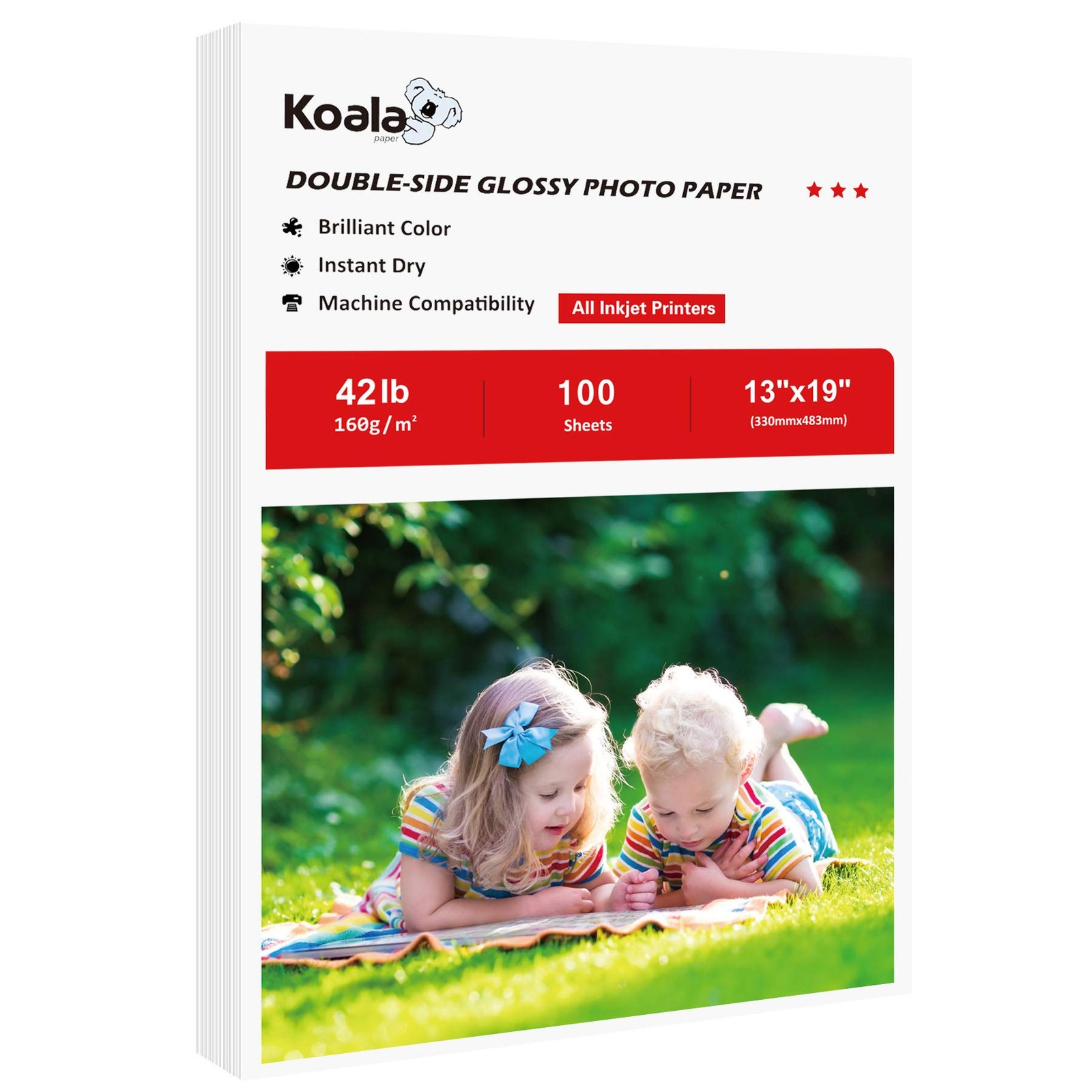 Brochure Paper Double Side Glossy 13×19 Inch 42lb Inkjet Printer 100 Sheets