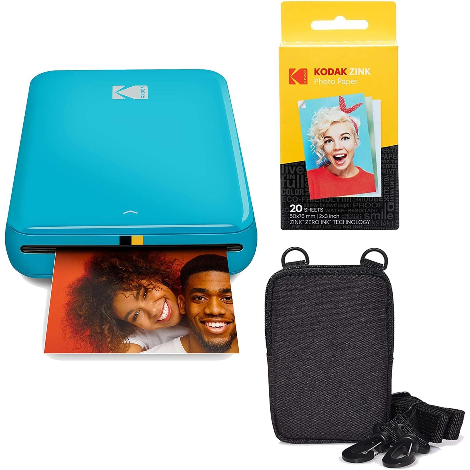 Kodak Step Instant Photo Printer Bluetooth NFC Zink App Bundle Go Kit New – Blue