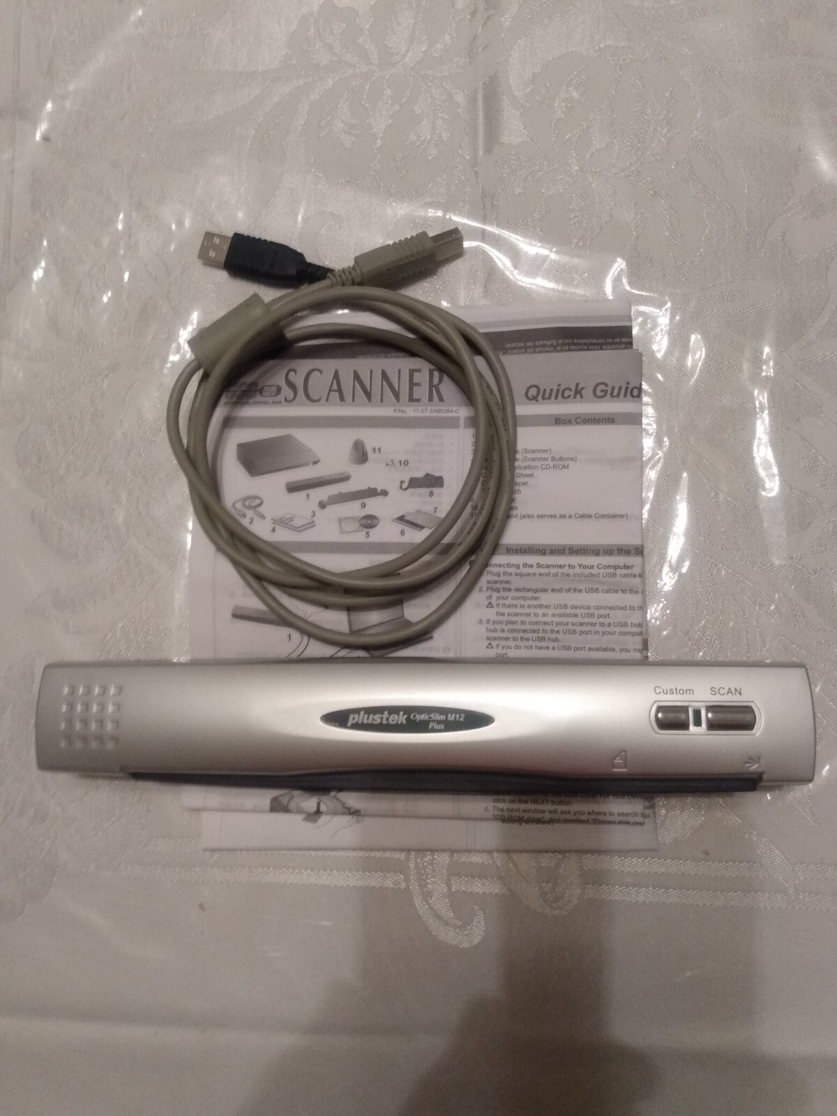Plustek OpticSlim M12 Plus USB Mobile Scanner + USB Connection Cable