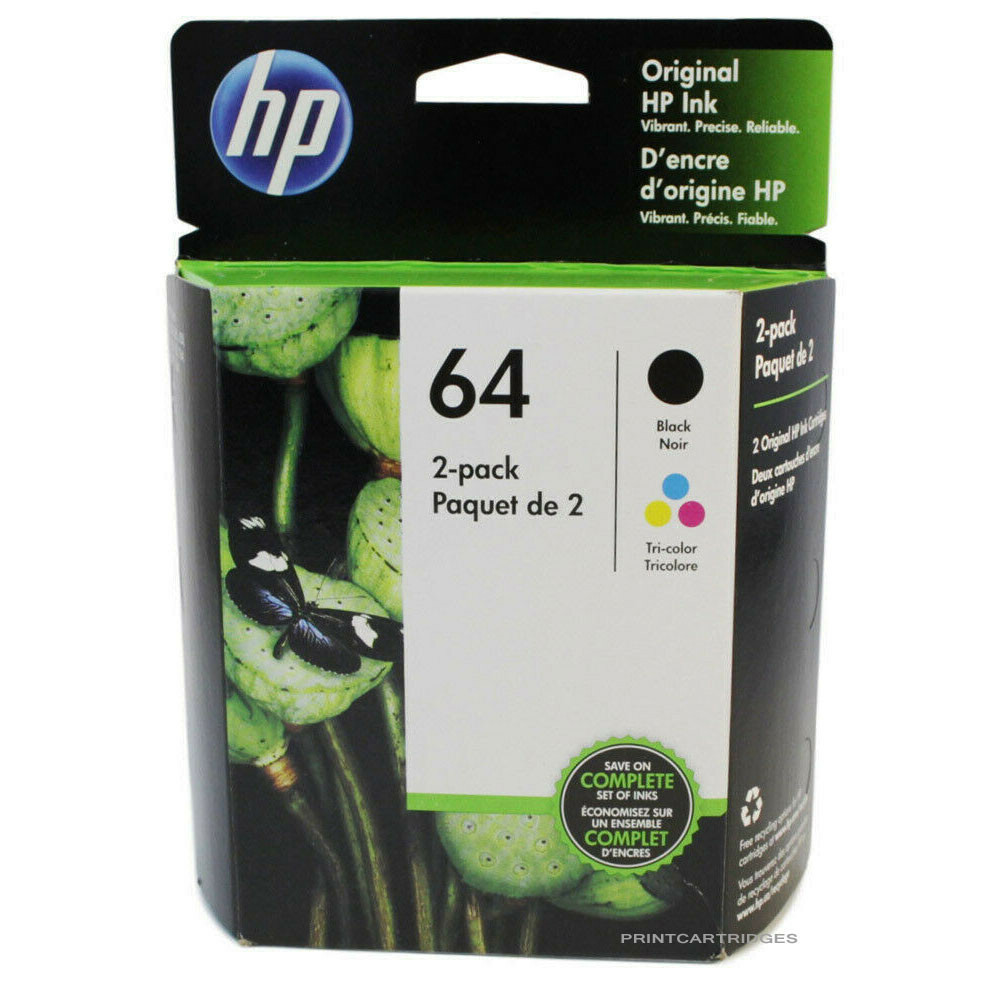 HP #64 Combo Ink Cartridges 64 Black Color NEW GENUINE