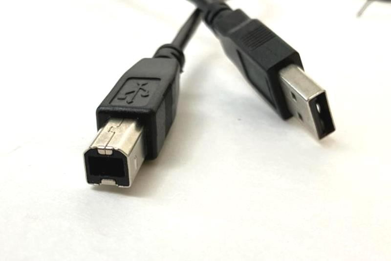 Lot of 2 USB 2.0 Type B to A Printer Cables 68.25″ Long Black E315619
