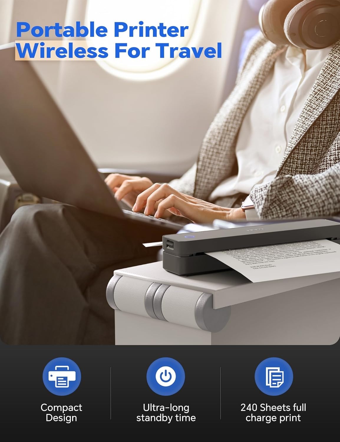 IDPRT MT610 Pro Mobile Printer – Bluetooth Wireless Thermal Inkless Black USB-C