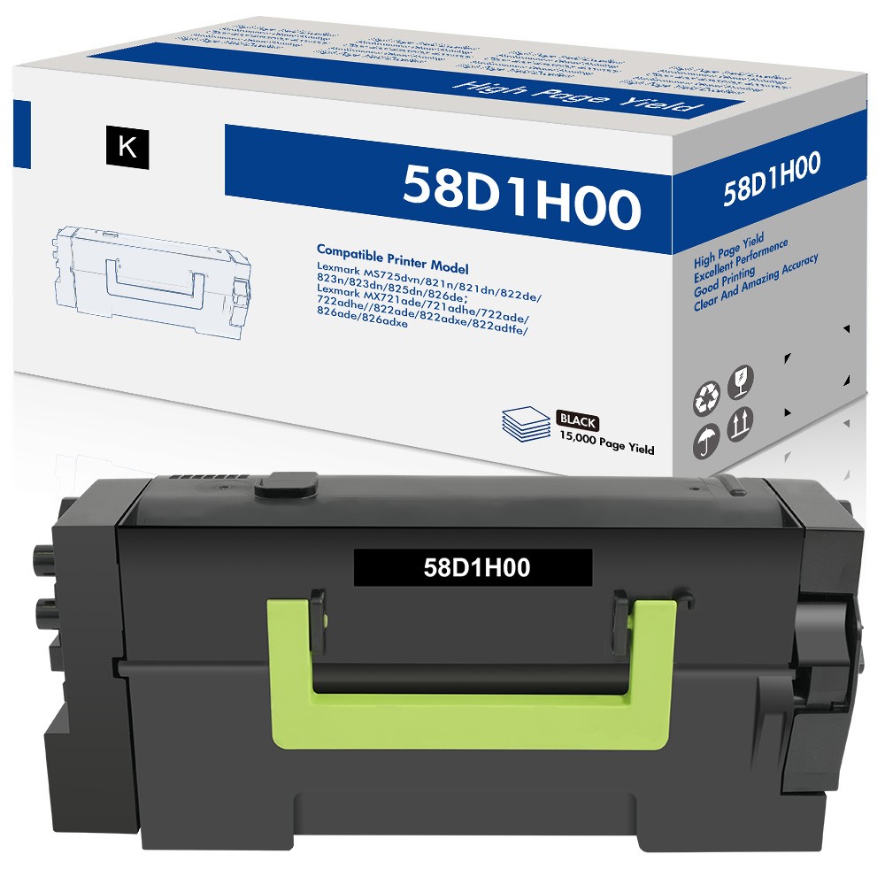 High Yield 58D1H00 Black Toner Cartridge For Lexmark MS725 MS821 MS721 3256