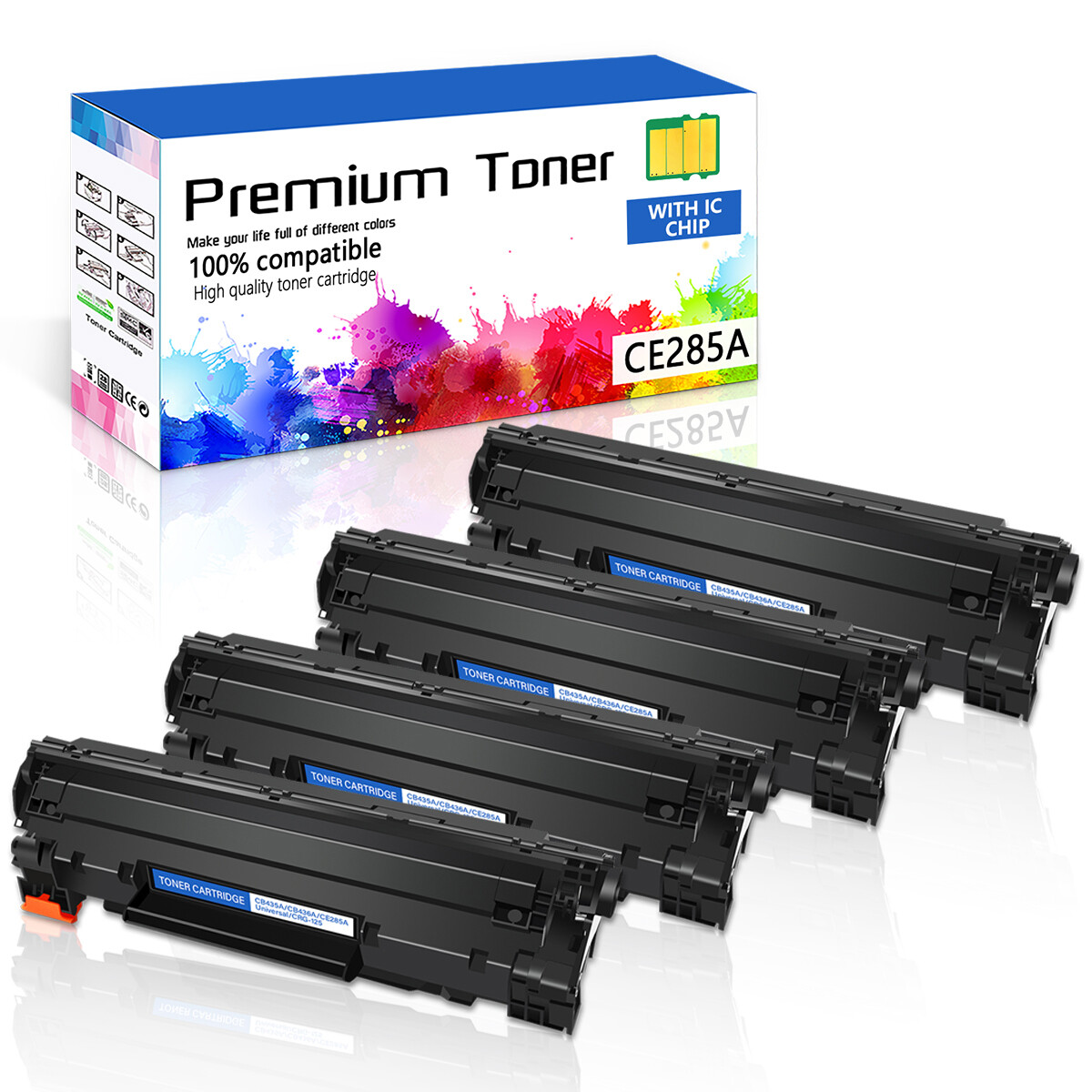 4 PK CE285A Toner Cartridge for HP 85A Laserjet aserJet P1102 W P1006 M1212NF