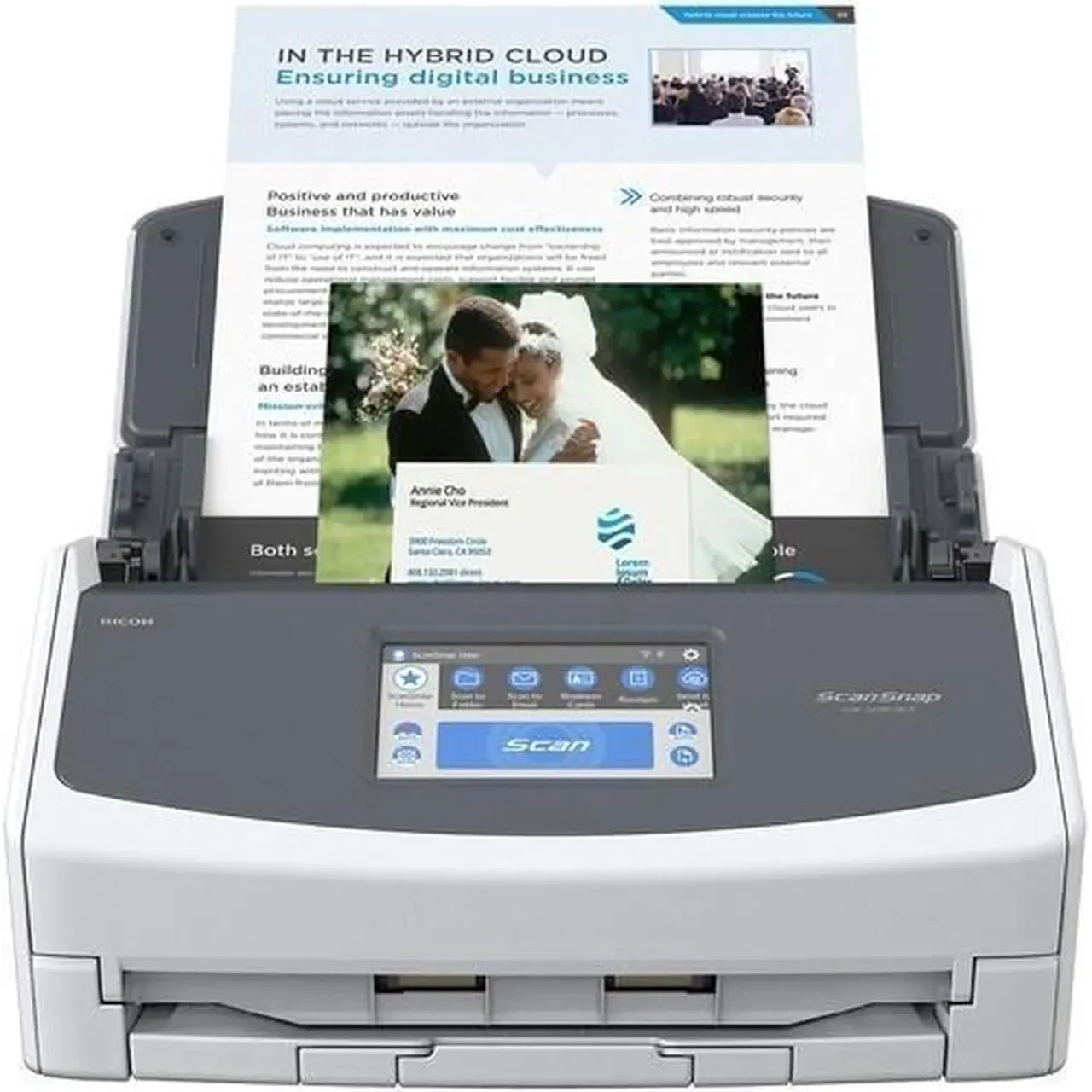 Ricoh ScanSnap iX1600 Versatile Cloud Enabled Scanner White Model PA03770-B615