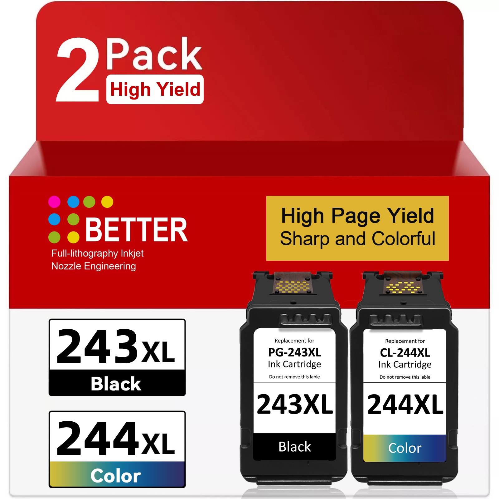 PG-243XL CL-244XL Ink Cartridge for Canon PIXMA MG2520 MX490 MX492 TR4520 TR4522