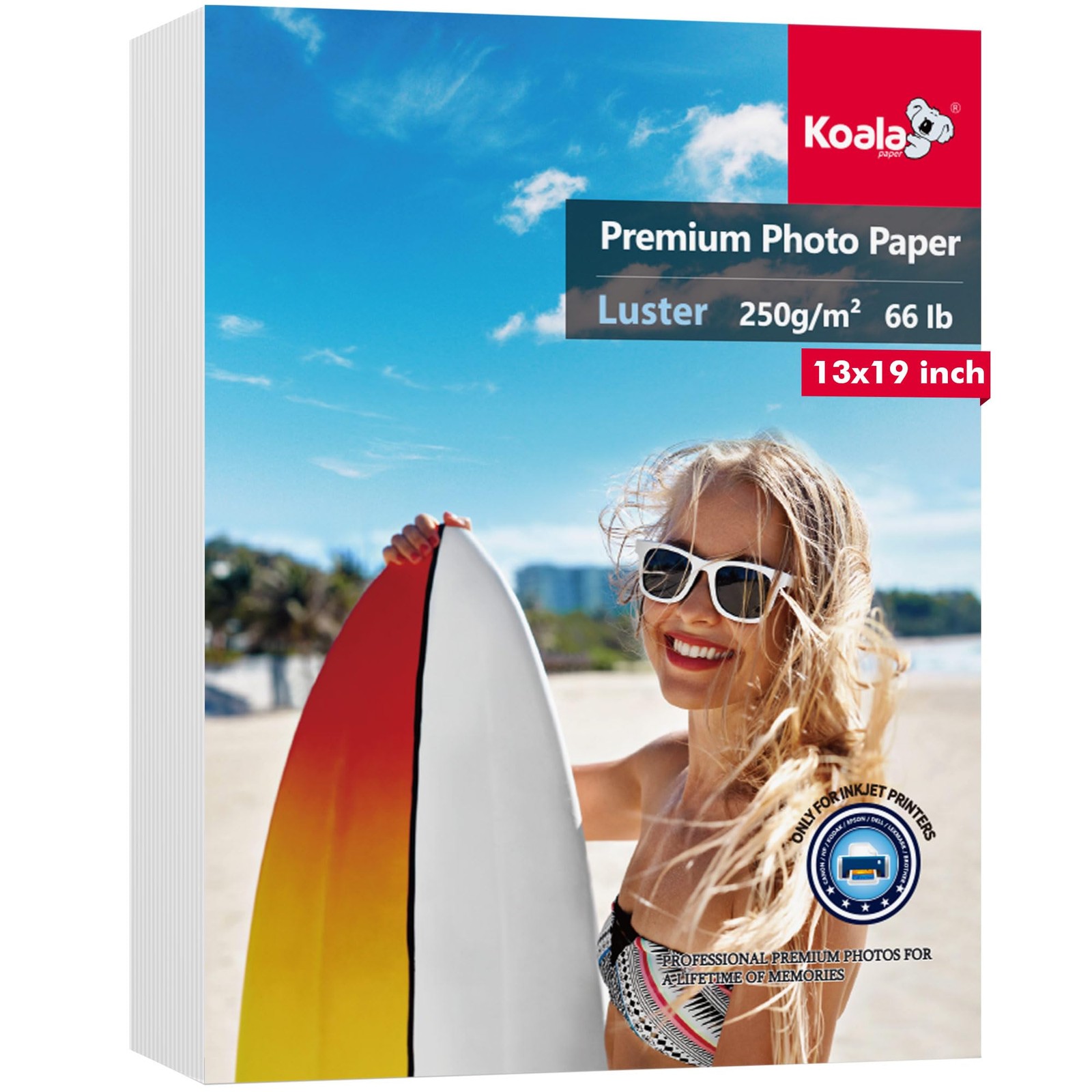 50 PCS Koala Premium Photo Paper 13×19 Inch Luster Inkjet Printer 66lb