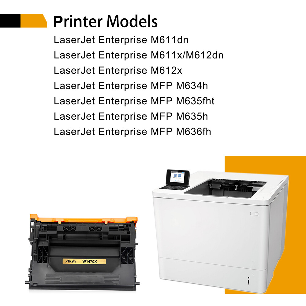 High Yield W1470X Toner Compatible With HP 147X LaserJet M611x M612dn M634h LOT